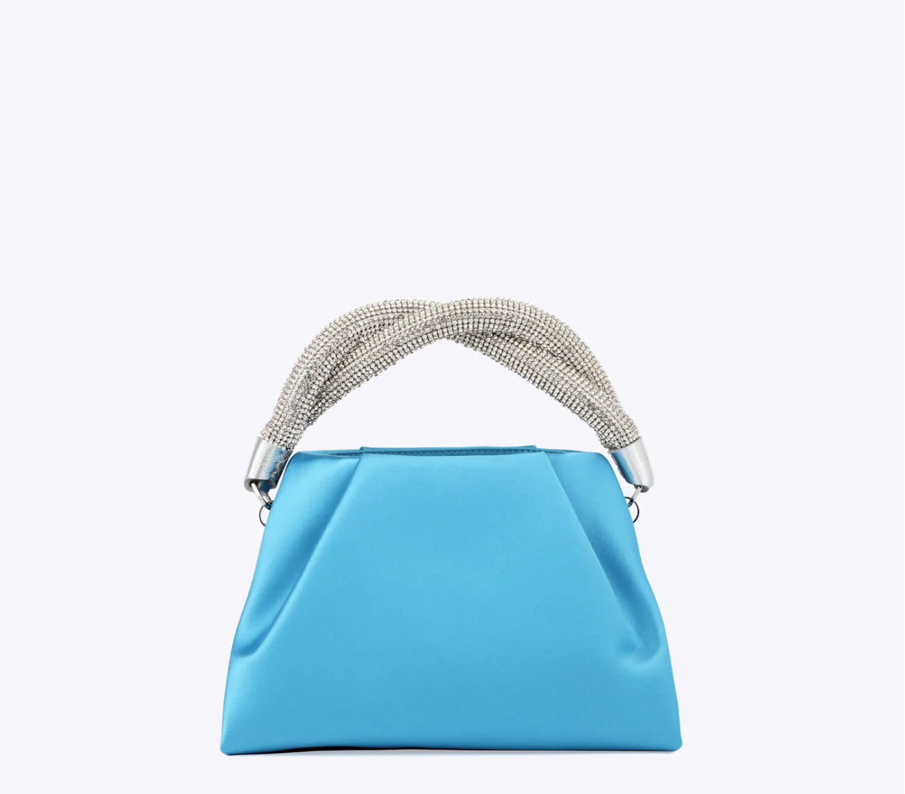 Rodo Blue Top Handle Satin Clutch