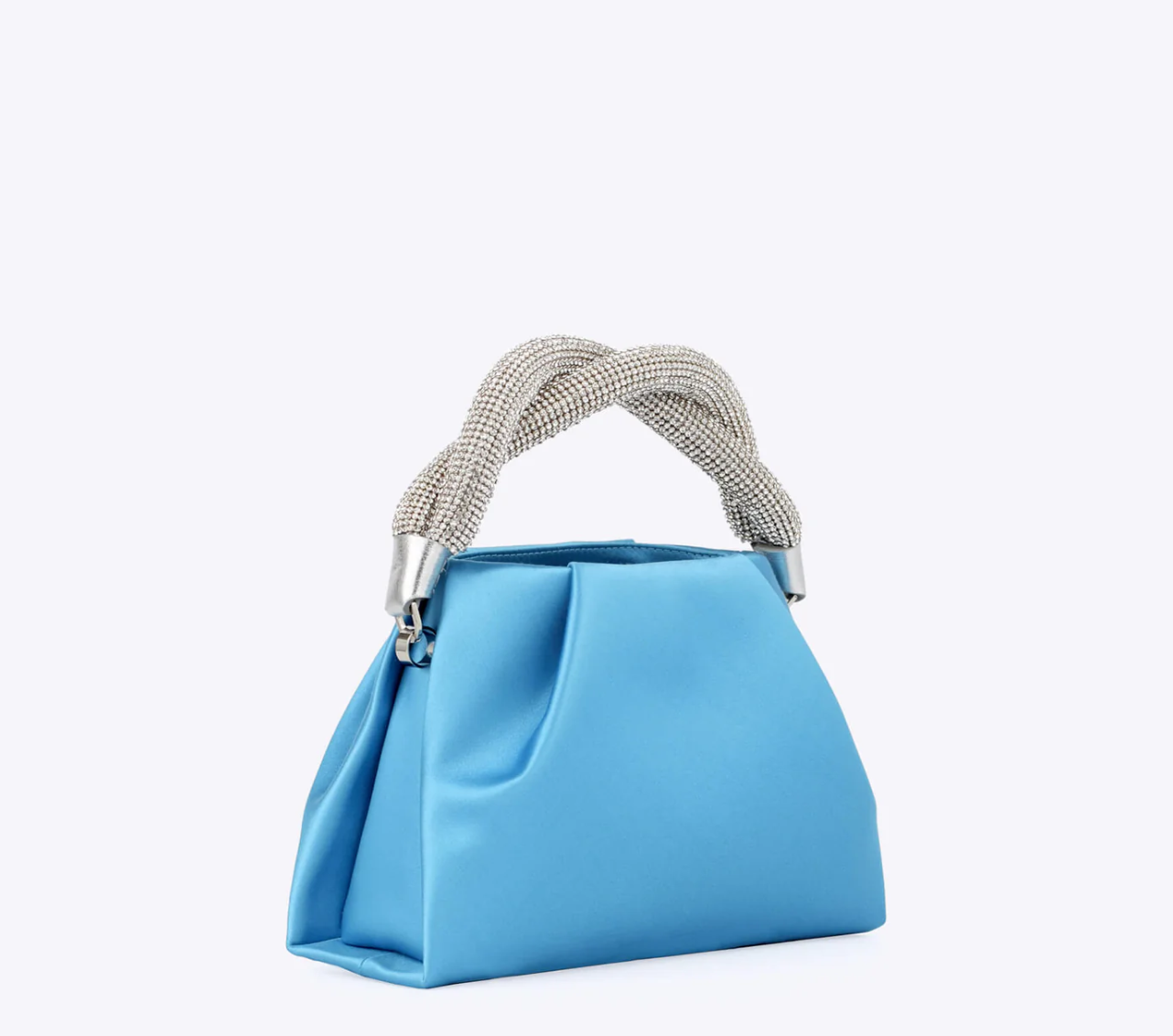 Rodo Blue Top Handle Satin Clutch