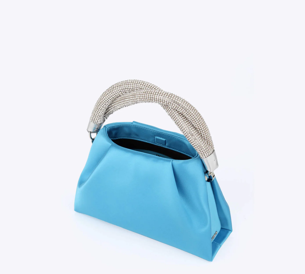 Rodo Blue Top Handle Satin Clutch