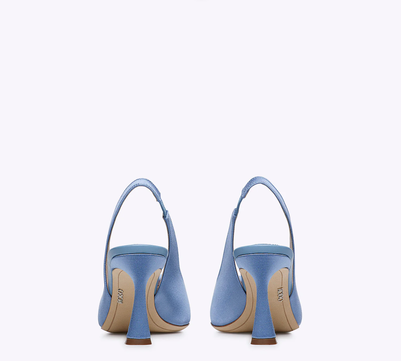 Rodo Blue Satin Slingback with Jeweled Buckle