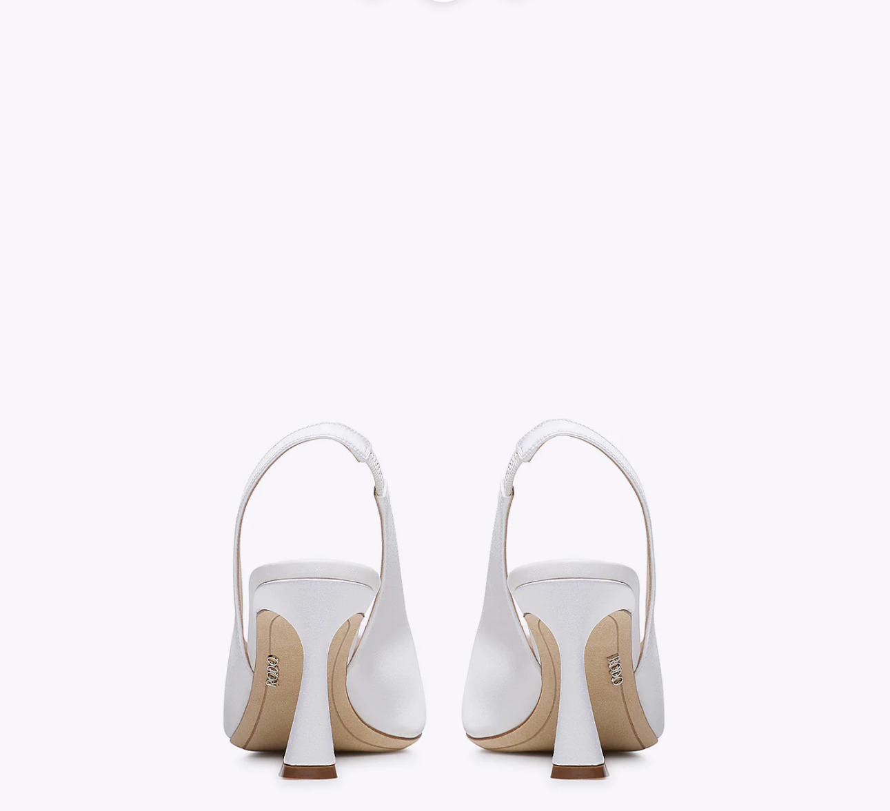 Rodo White Satin Slingback with Jeweled Buckle