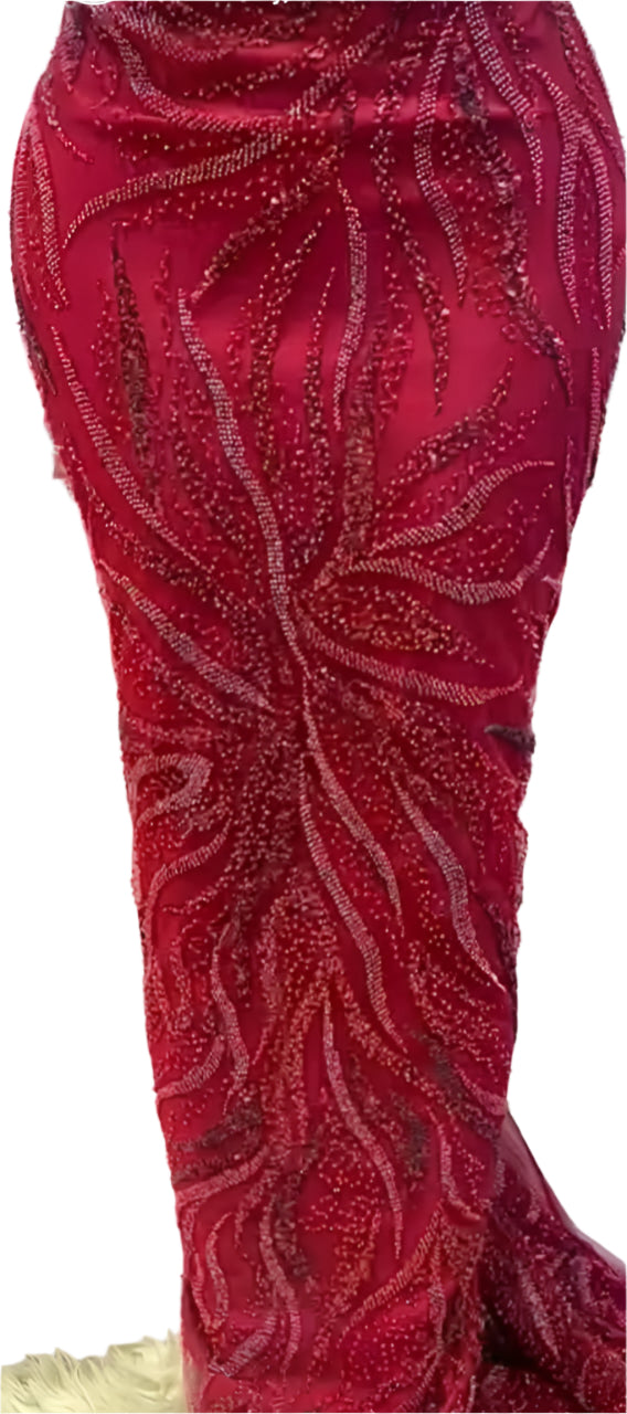 Red Beaded Lace
