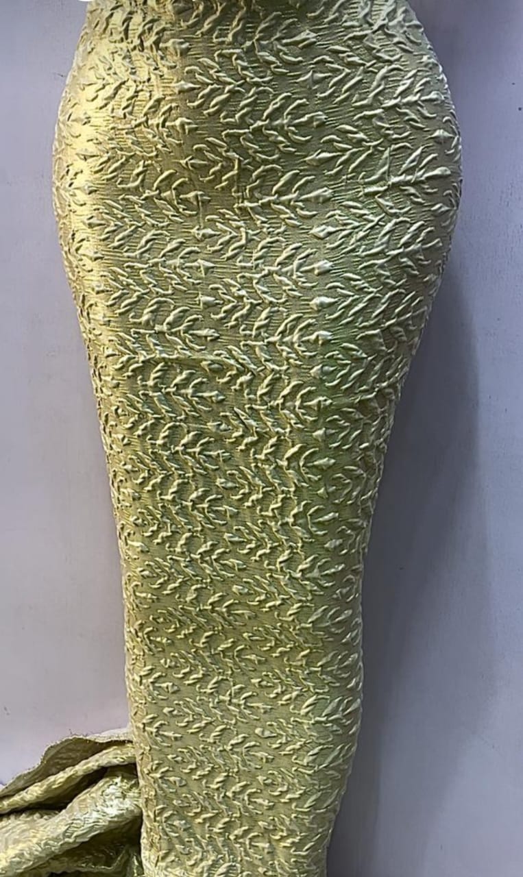 Lime Brocade Fabric