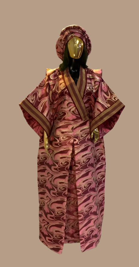 Zainab Luxe Boubou - Pink Mix