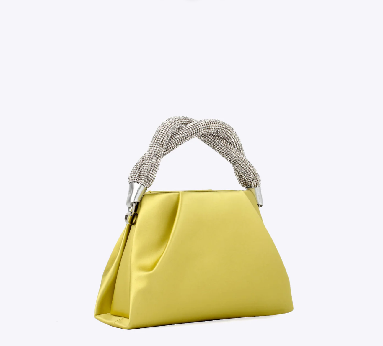 Rodo Lime Top Handle Satin Clutch