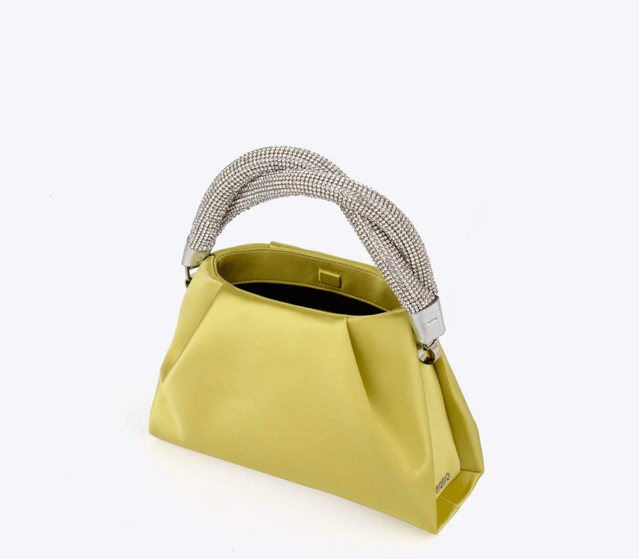 Rodo Lime Top Handle Satin Clutch