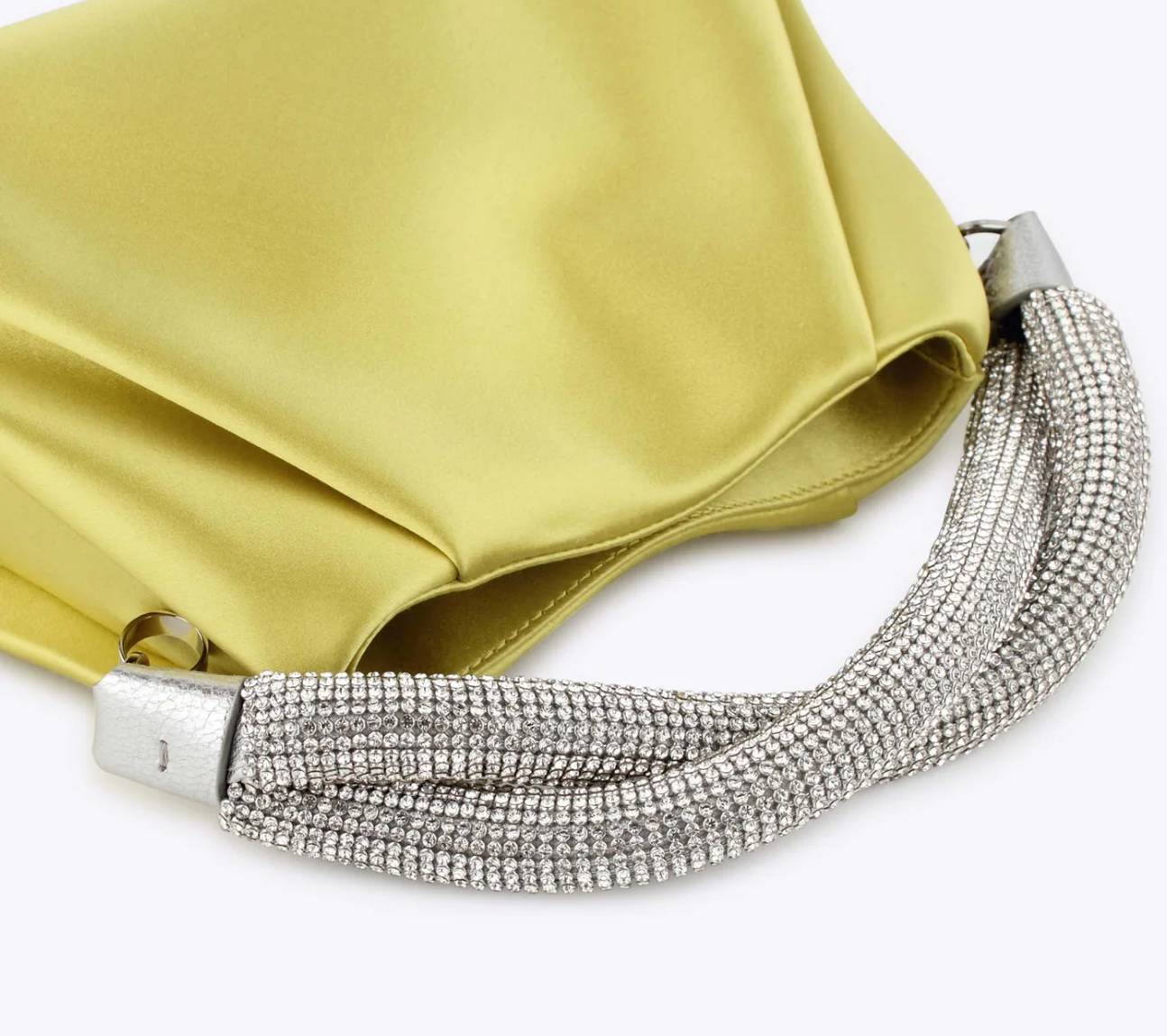 Rodo Lime Top Handle Satin Clutch