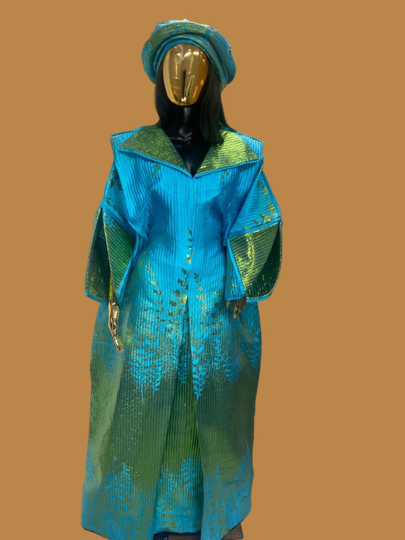 Aduke Brocade Dress - Green Multi
