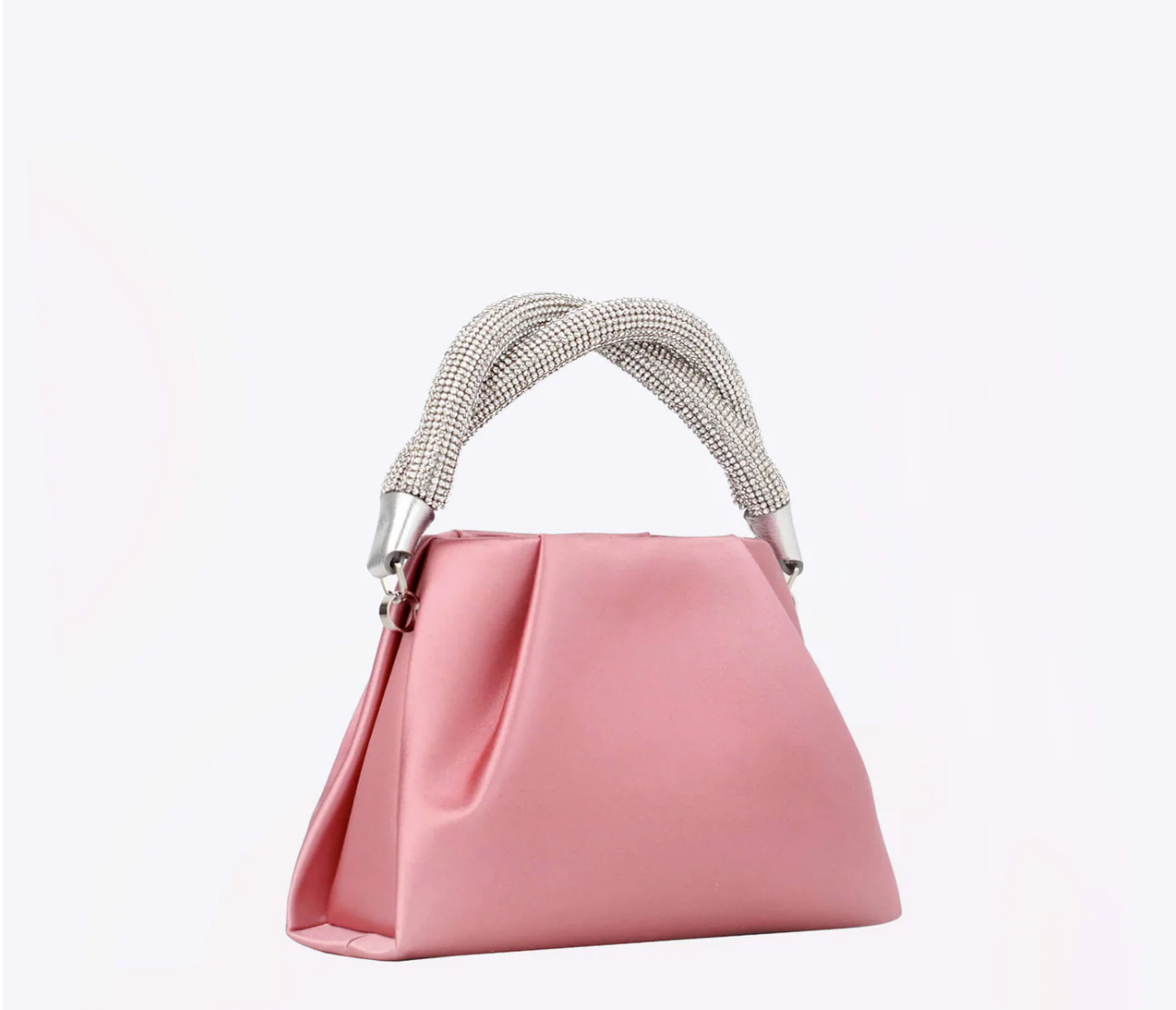 Rodo Pink Top Handle Satin Clutch