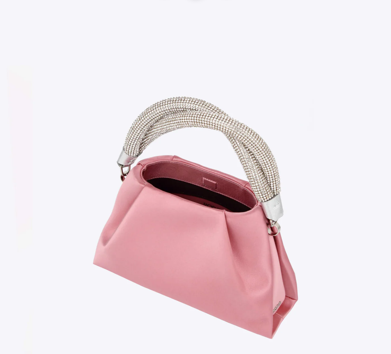 Rodo Pink Top Handle Satin Clutch