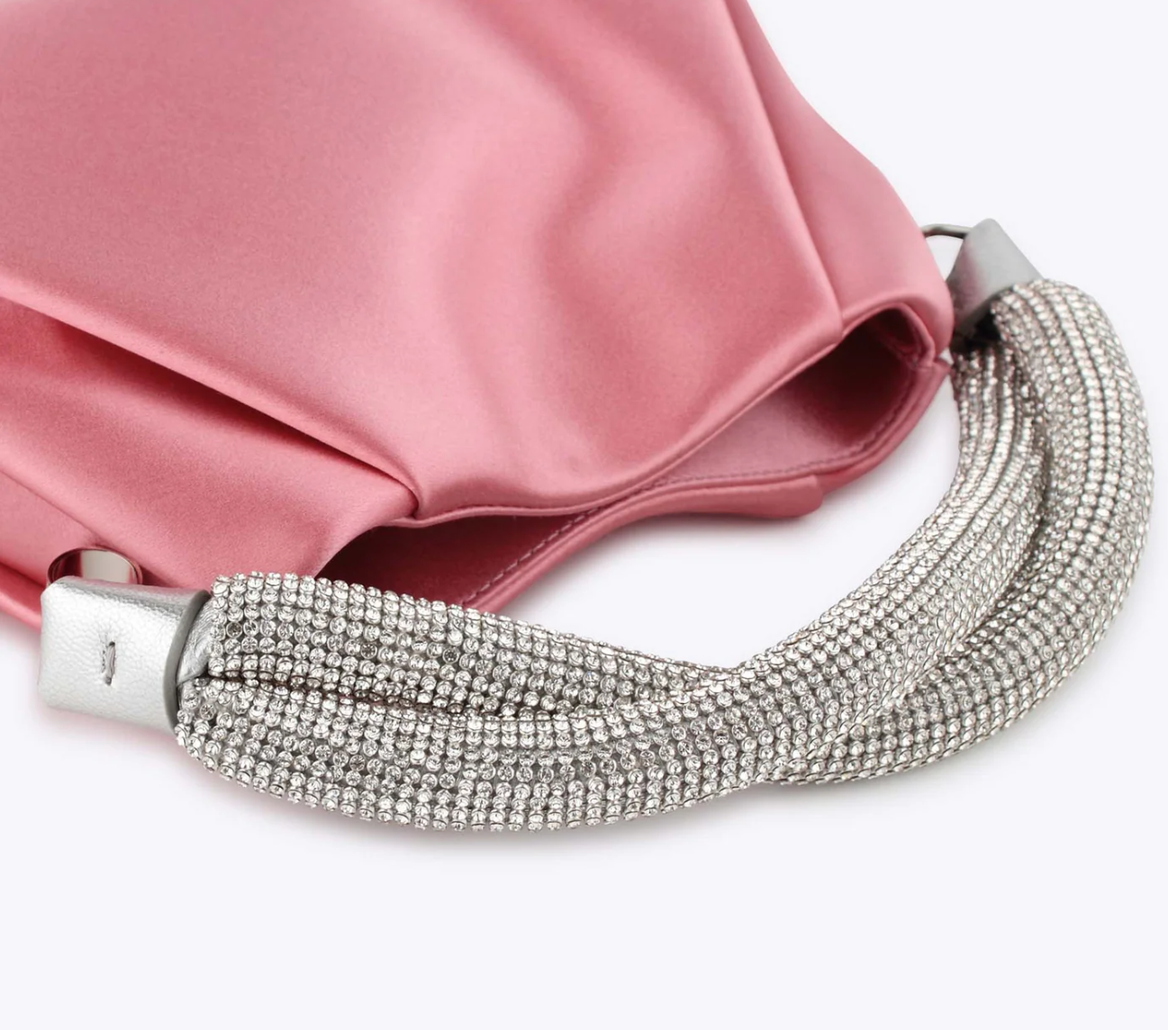 Rodo Pink Top Handle Satin Clutch