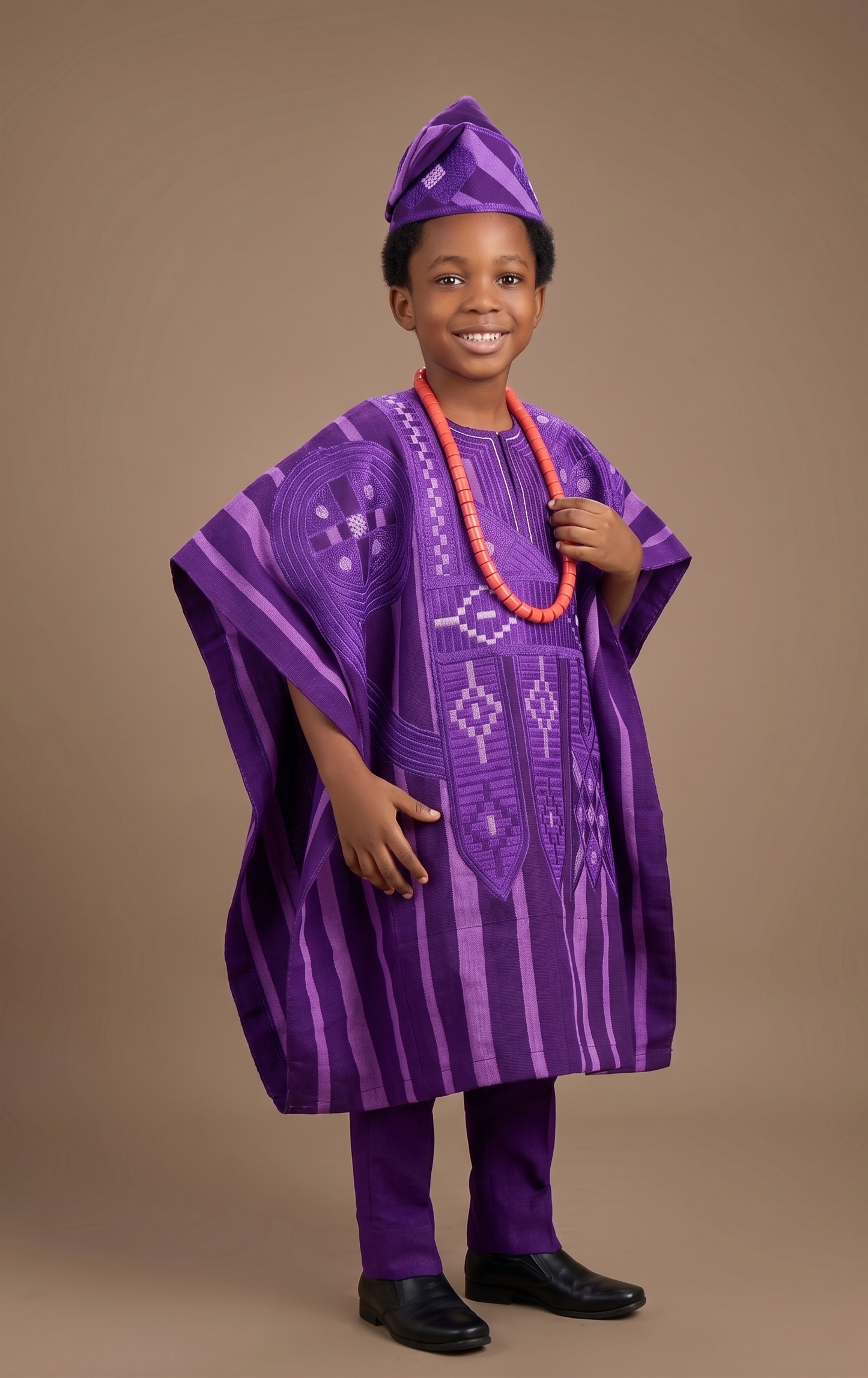 Oluwatobi 3-teiliges Asooke Agbada Set - Stil 020