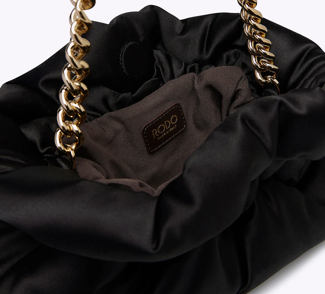 Rodo Black Satin Soft Clutch