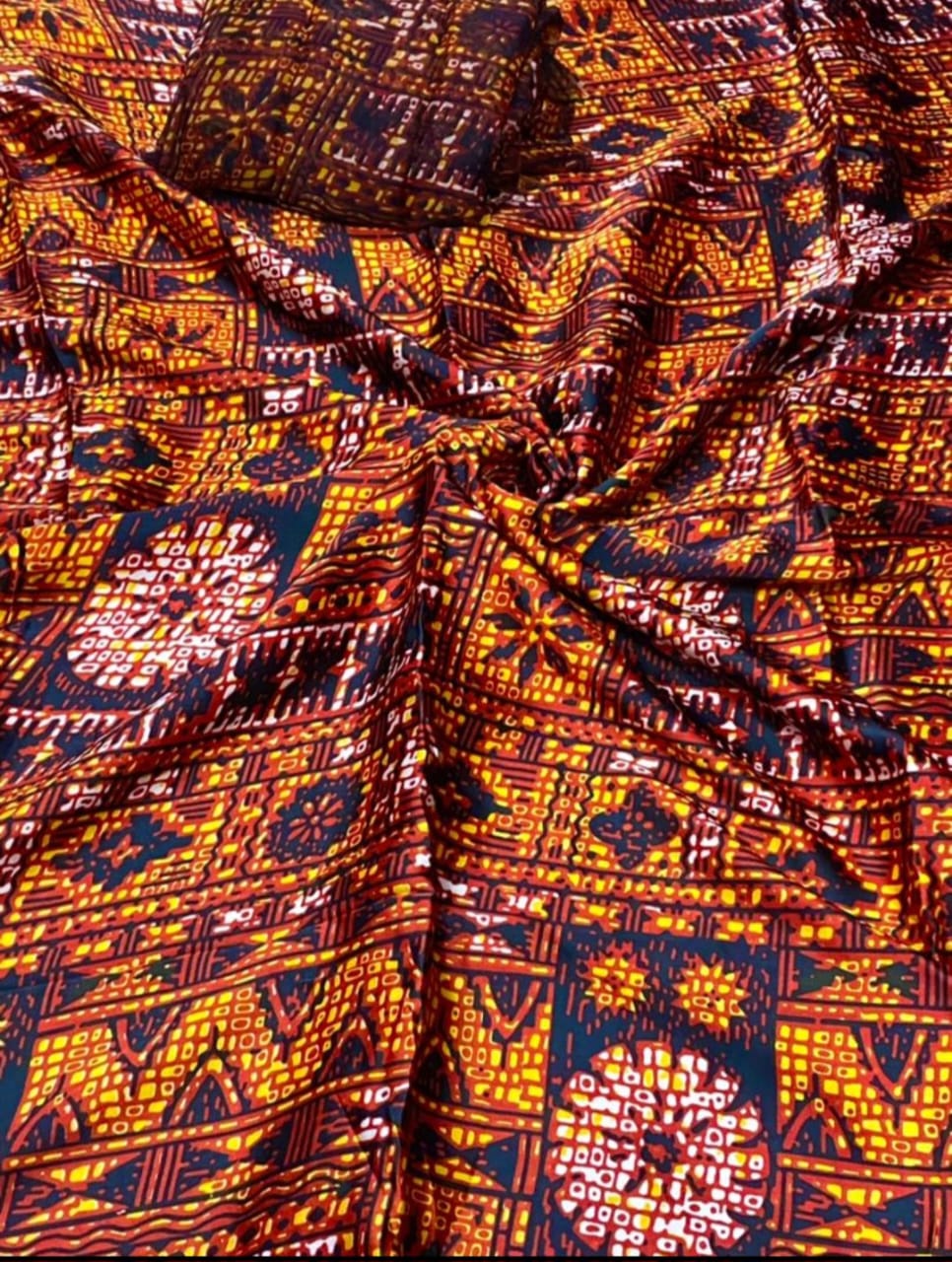 Adire Silk & Chiffon Fabric - 008