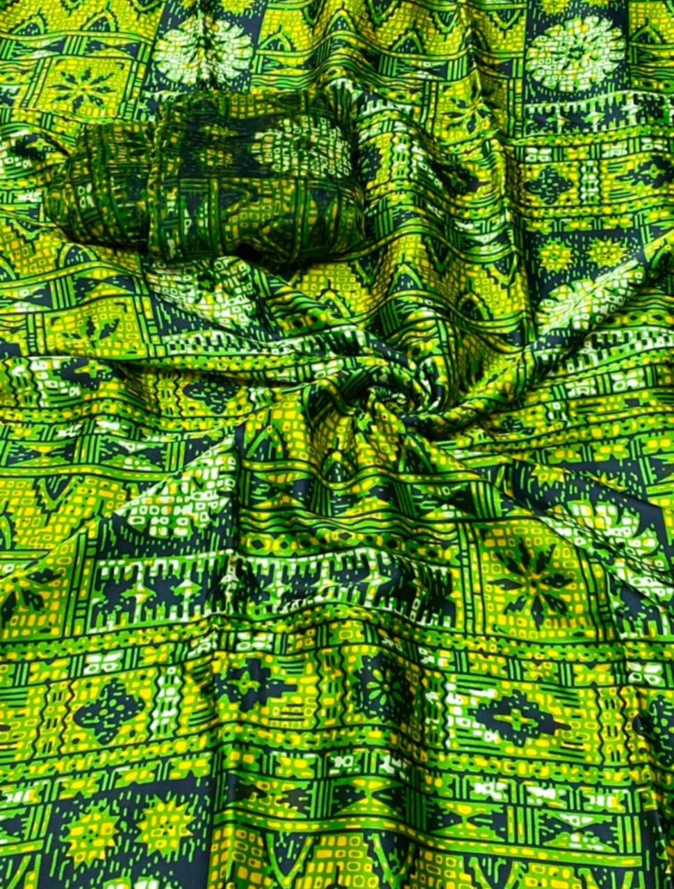 Adire Silk & Chiffon Fabric - 008