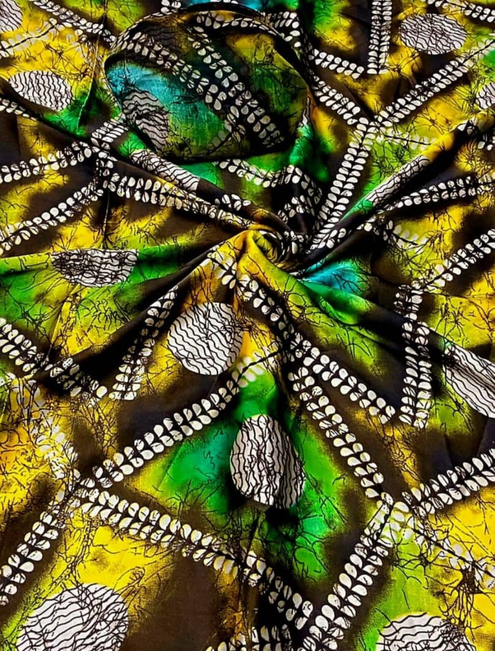Adire Silk & Chiffon Fabric - 009