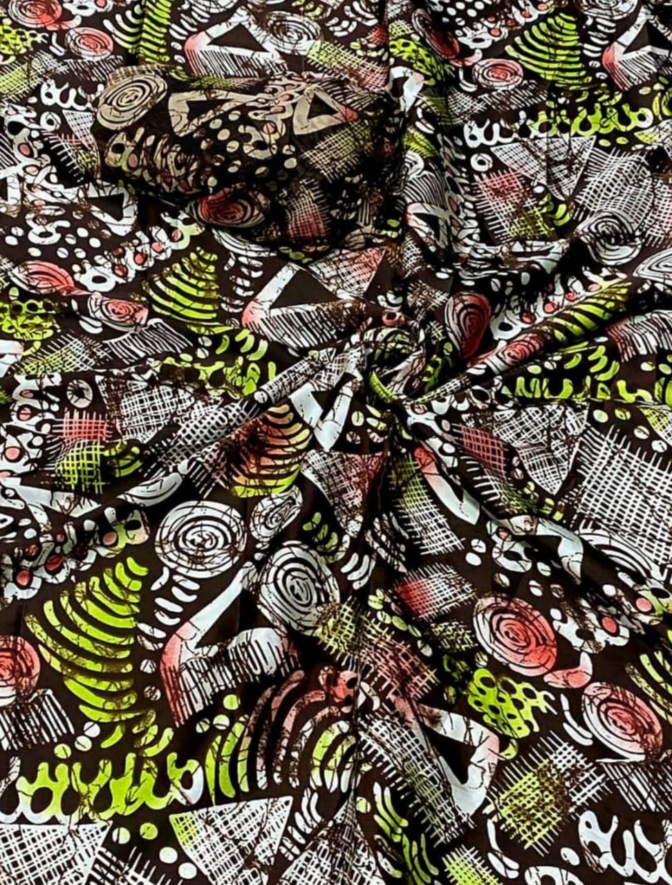 Adire Silk & Chiffon Fabric - 010