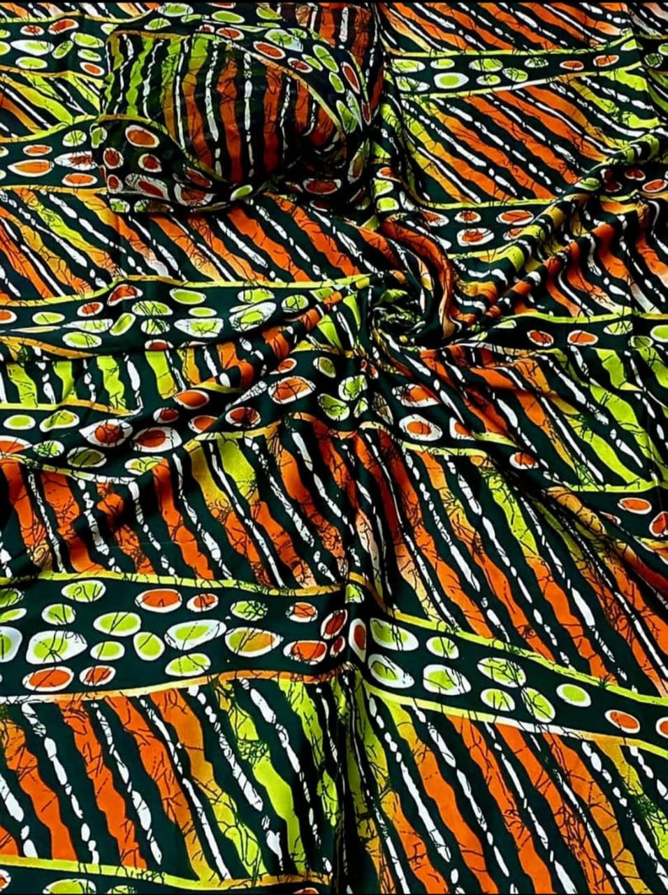Adire Silk & Chiffon Fabric - 011