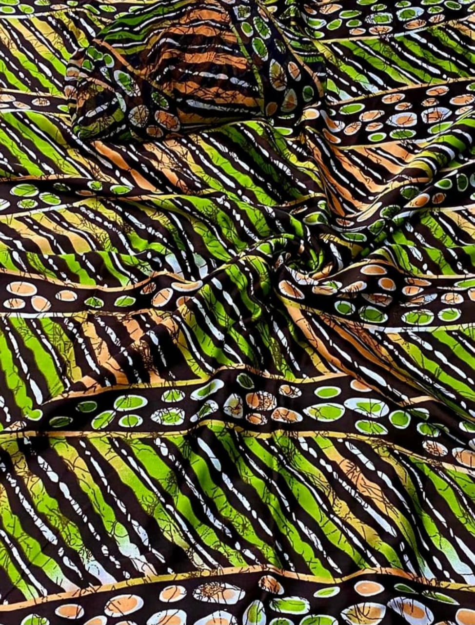 Adire Silk & Chiffon Fabric - 011