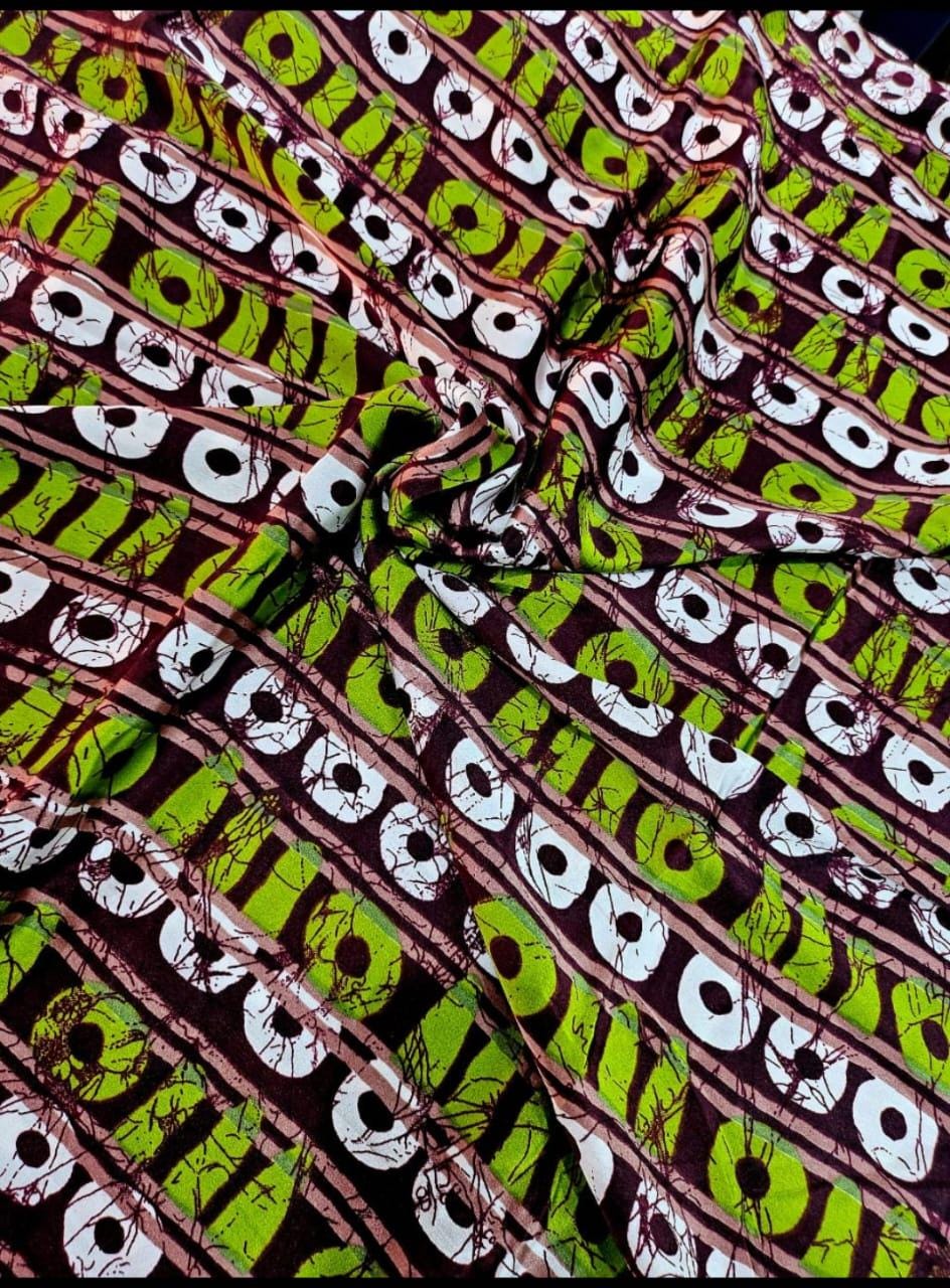 Red Silky soft fabric sold by the yard, Red adire silky satin fabric inspired print and chiffon 4 yards 60 length