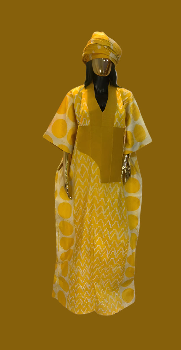 Yellow African Boubou | Danshiki | Kaftan | Jalabiya | Rich Aunty | Nigerian Dress| Party Dress | Boubou| African Dress | Rich Madam