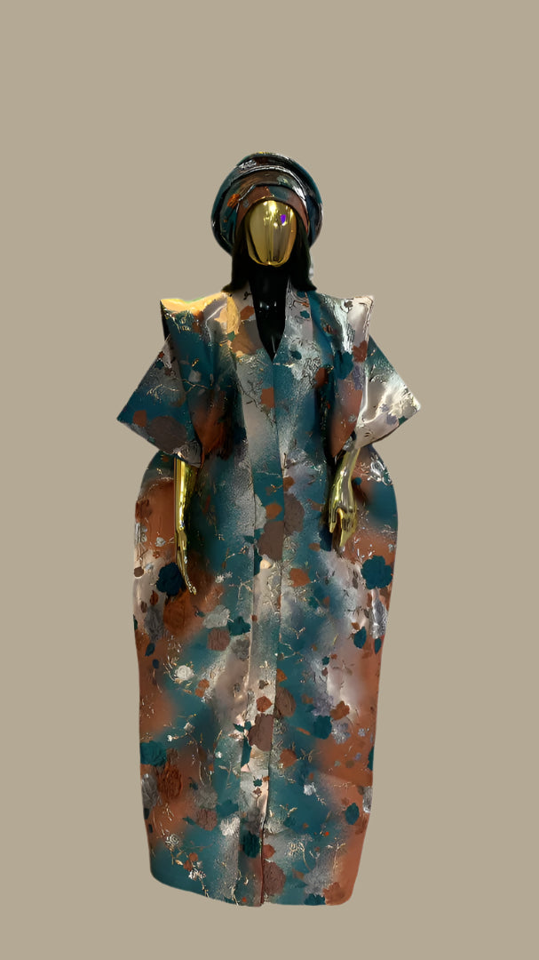 African Dress Damask Boubou Kaftan