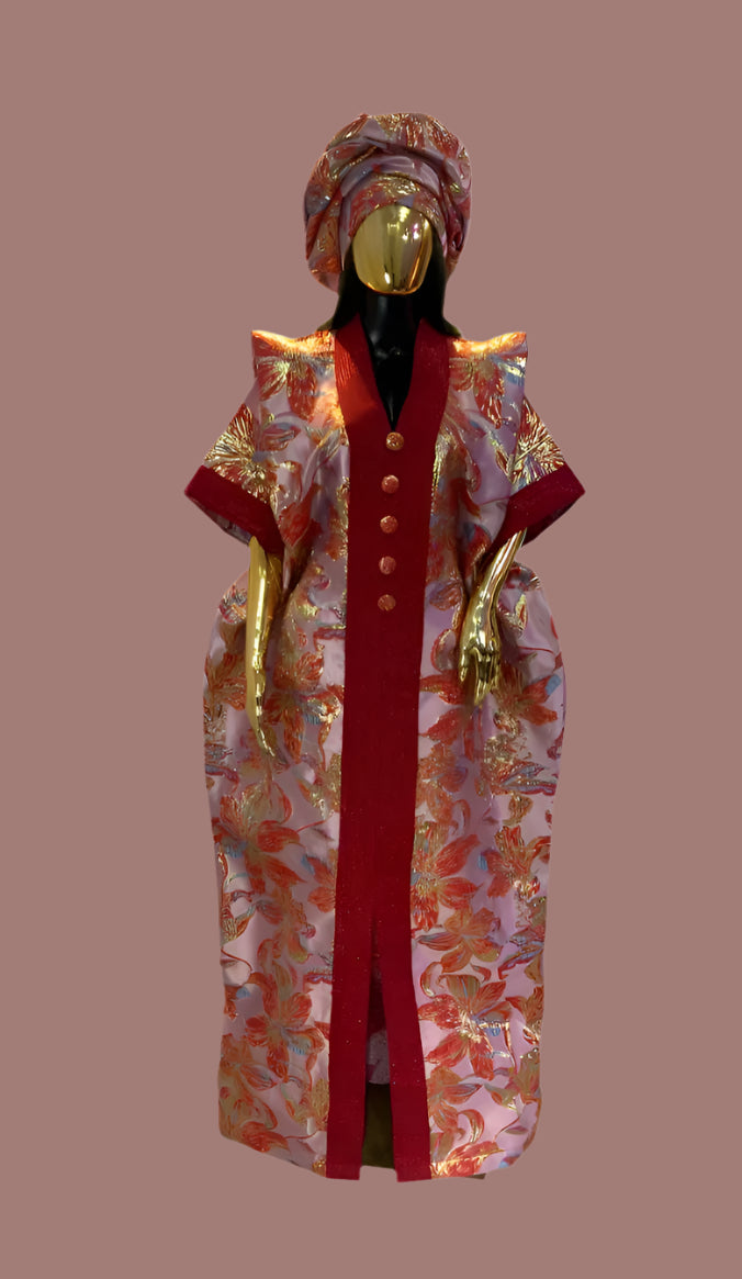 African Dress Damask Boubou | Danshiki | Kaftan | Jalabiya | Rich Aunty | Nigerian Dress| Party Dress | Boubou| African Dress | Rich Madam