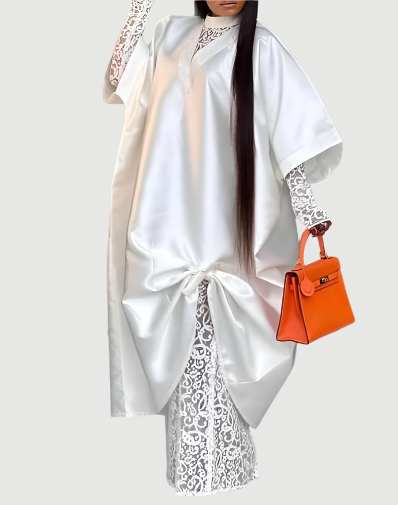 Élise – Off-White 2-Piece Set Chantilly Lace & Mikado