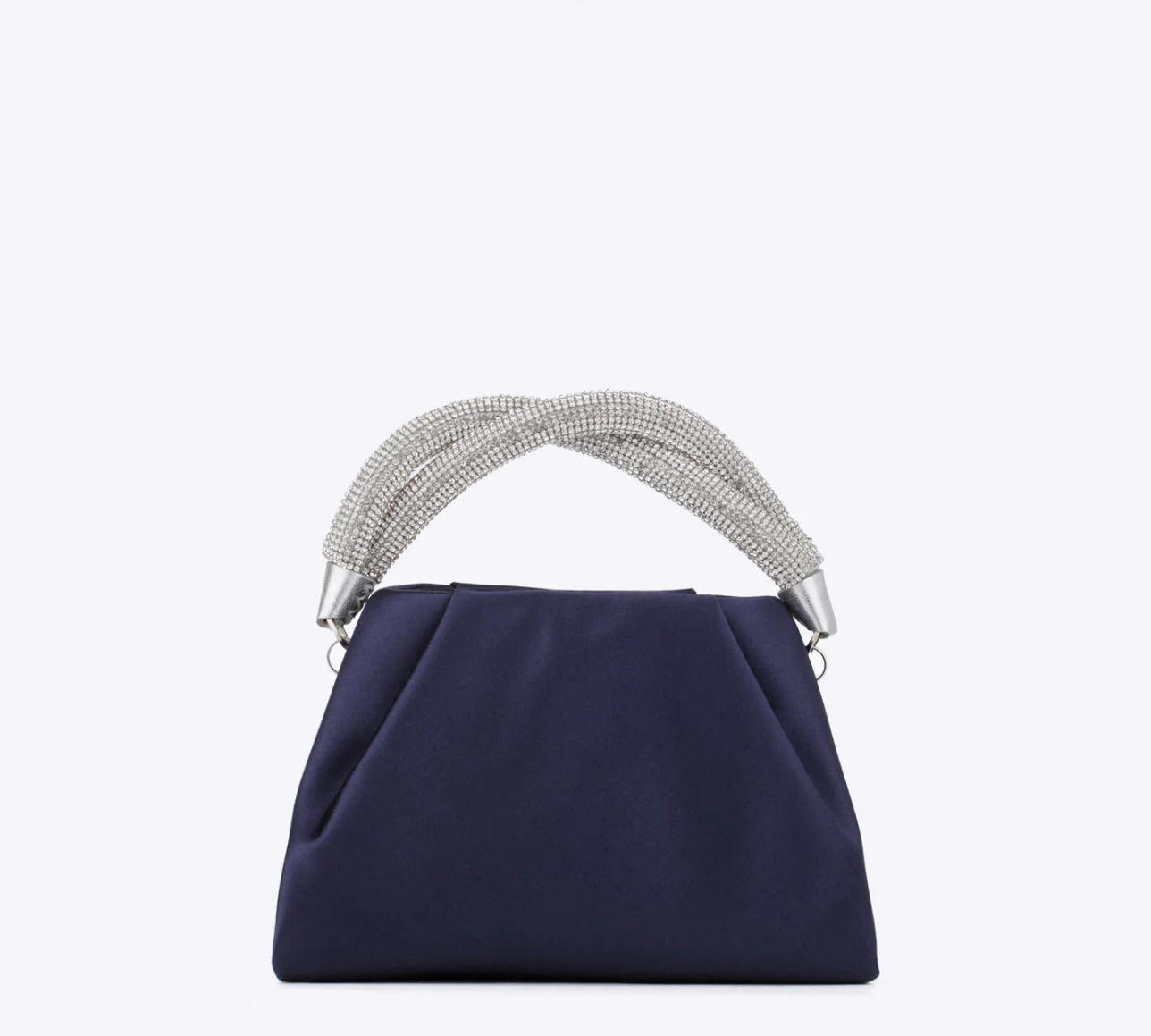 Rodo Navy Top Handle Satin Clutch