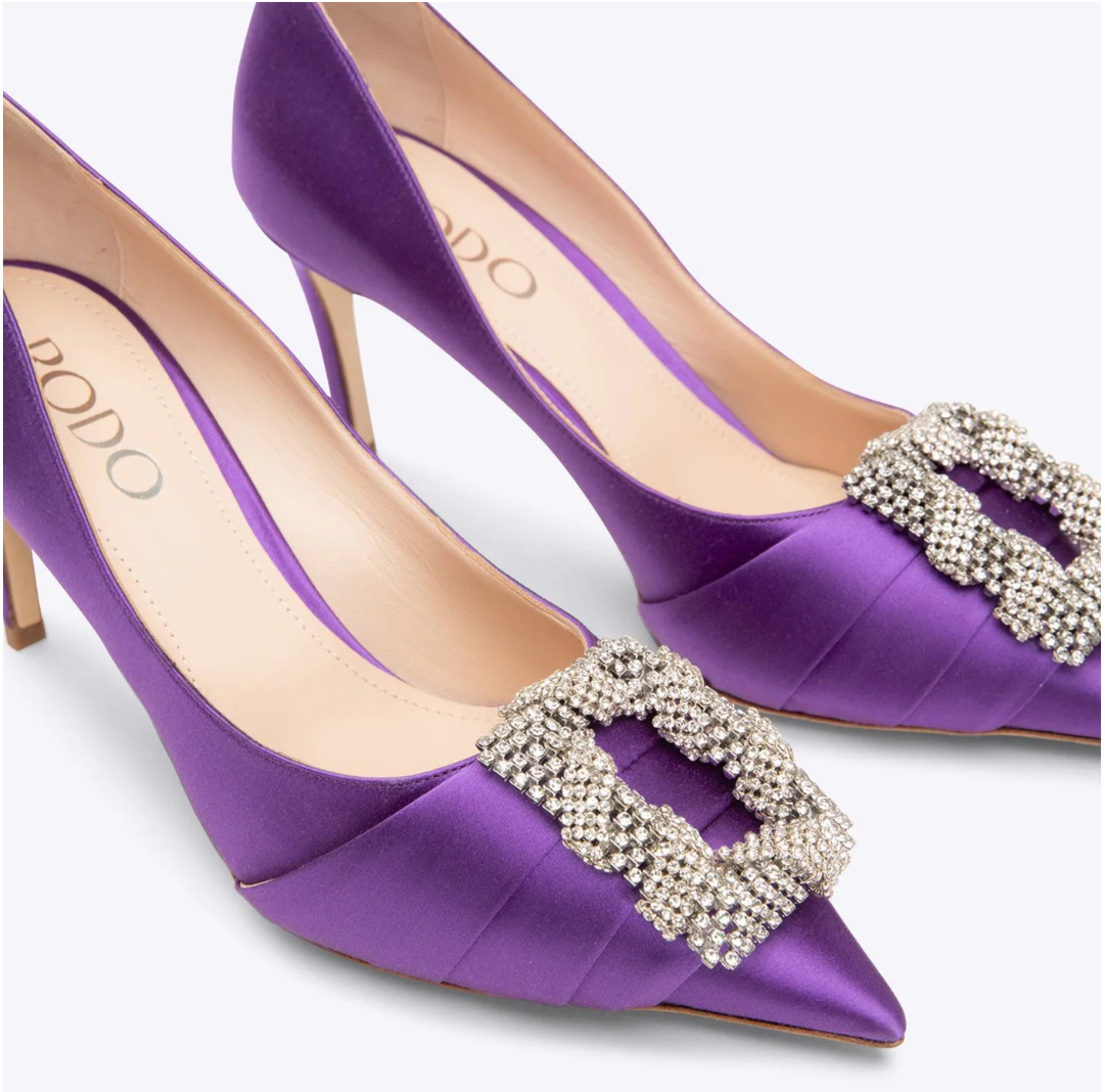 Rodo Purple Satin Pumps