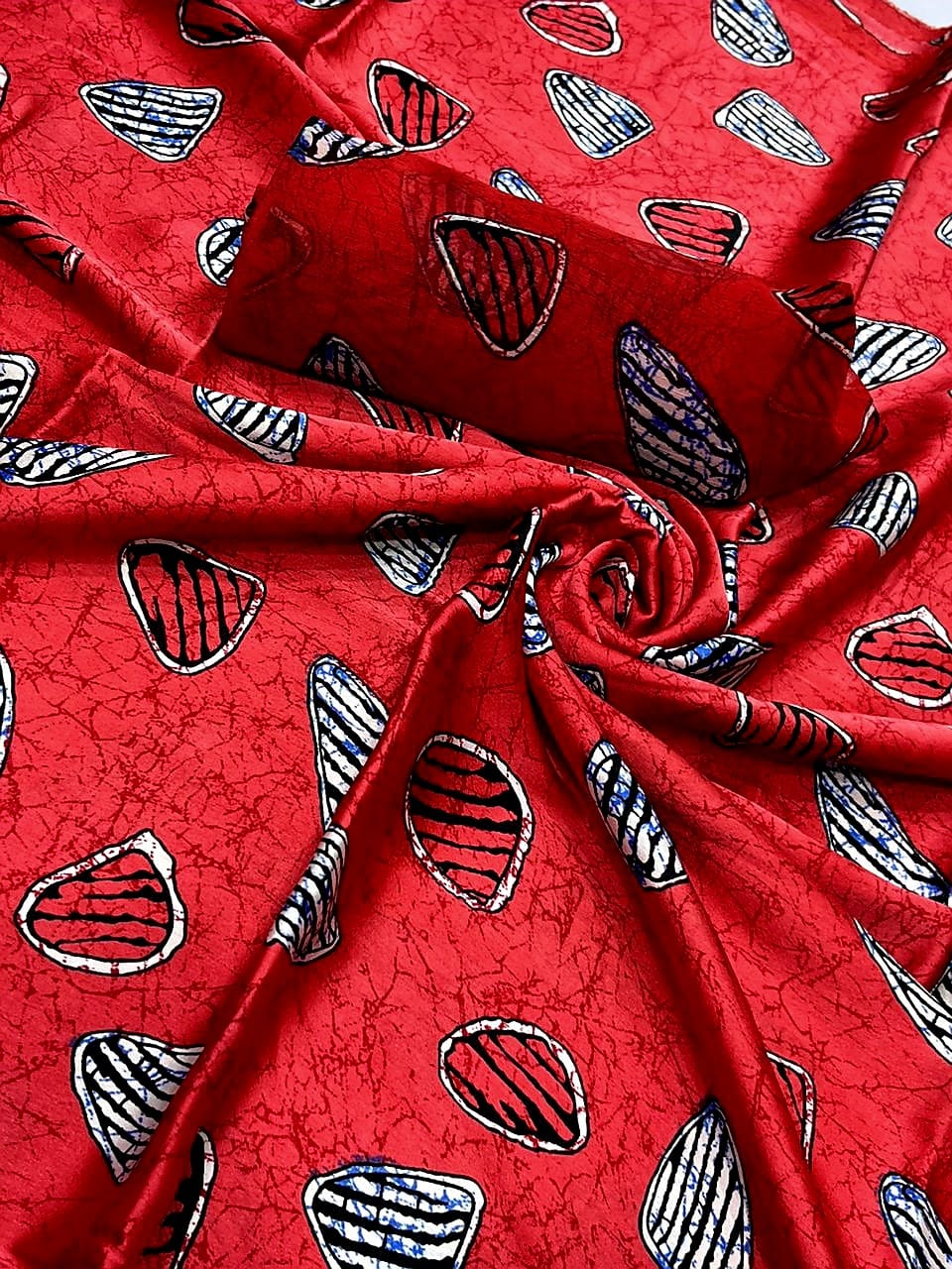 Adire Silk & Chiffon Fabric - 001