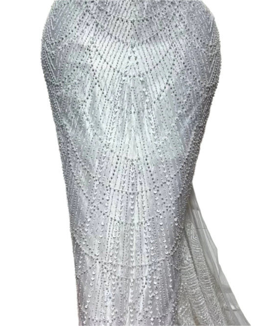 White Beaded Lace - 5 Yards