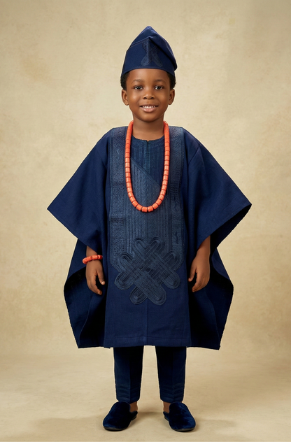 Ensemble Agbada 3 pièces Asooke Oluwatobi - Style 017