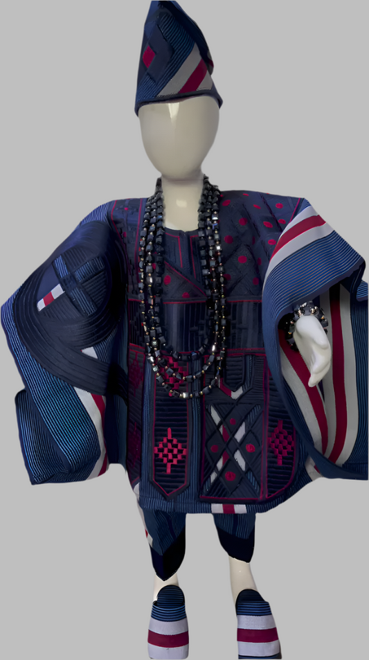 Ayomide Boys' Agbada Set – Blue