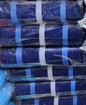 Vintage Cotton Aso Oke Bundle - Navy Striped