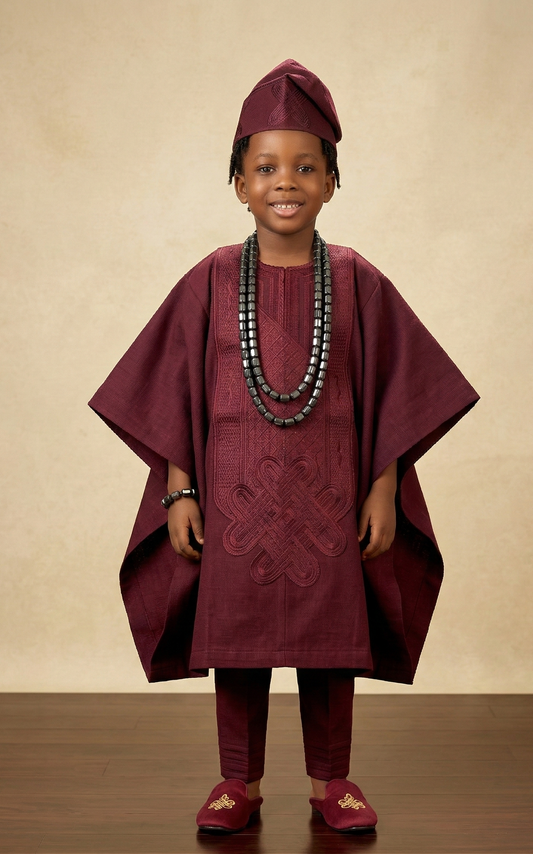Oluwatobi  3 piece Asooke Agbada Set - Style 001