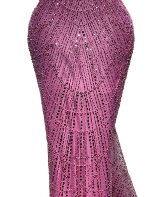 Pink Beaded Lace - 5 Yards