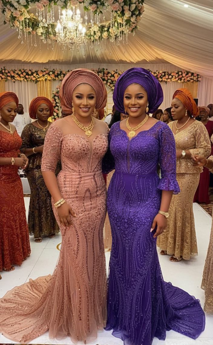 Peach Hand Beaded Lace - 5 yards