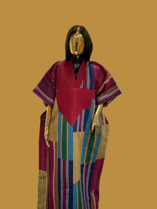 Abeni Aso Oke Agbada Dress - Multi