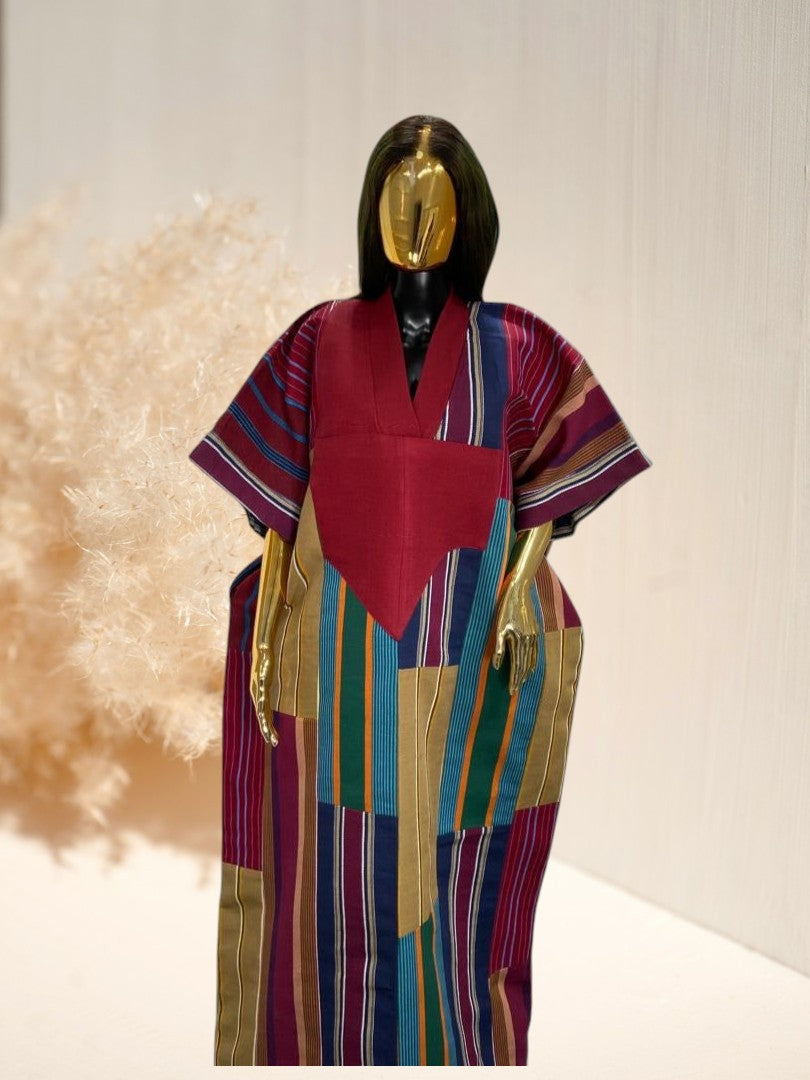 Abeni Aso Oke Agbada Dress - Multi