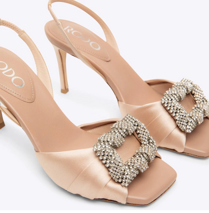 Rodo Blush Satin Sandals