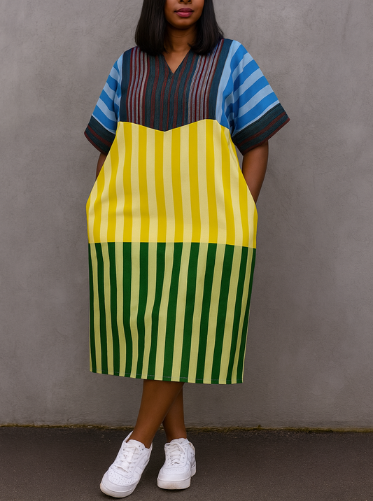 Atilola Ankara Dress - Yellow Multi