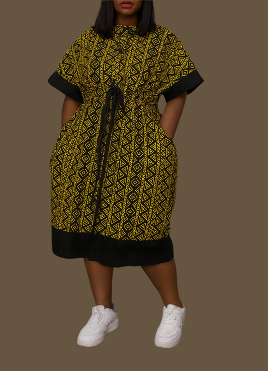 Atilola Ankara Dress - Yellow Multi