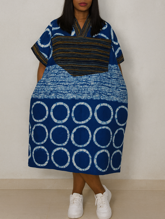 Atilola Ankara Dress - Blue Multi