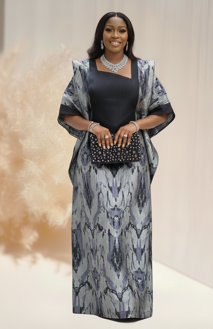 Amara Midnight Silver Luxe Boubou