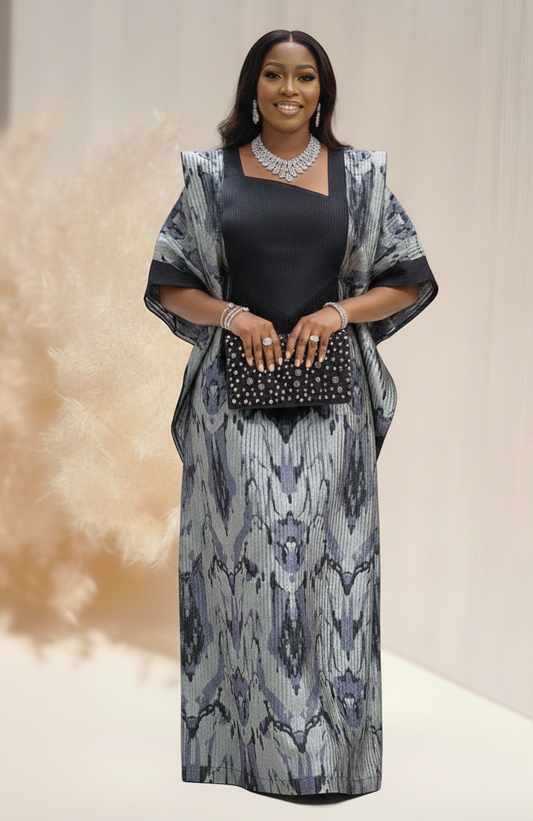 Amara Midnight Silver Luxe Boubou