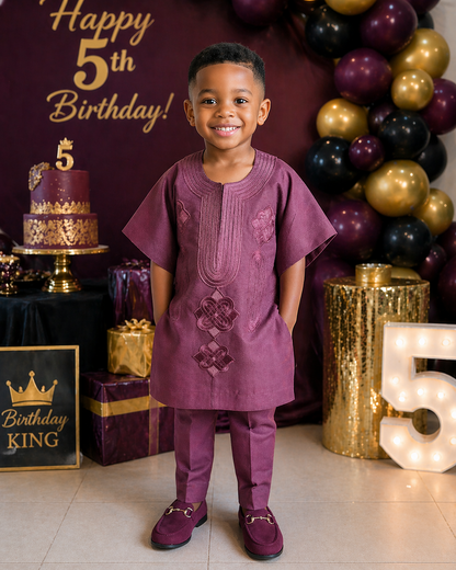 Oluwatobi 3-teiliges Asooke Agbada Set – Stil 018