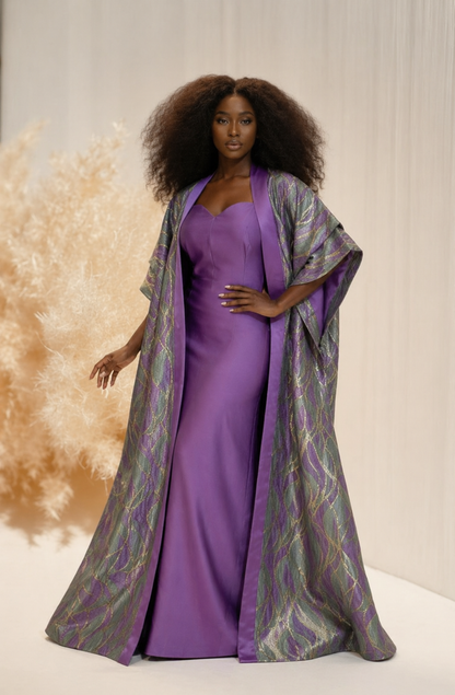 Leila Brocade Kimono Dress Set