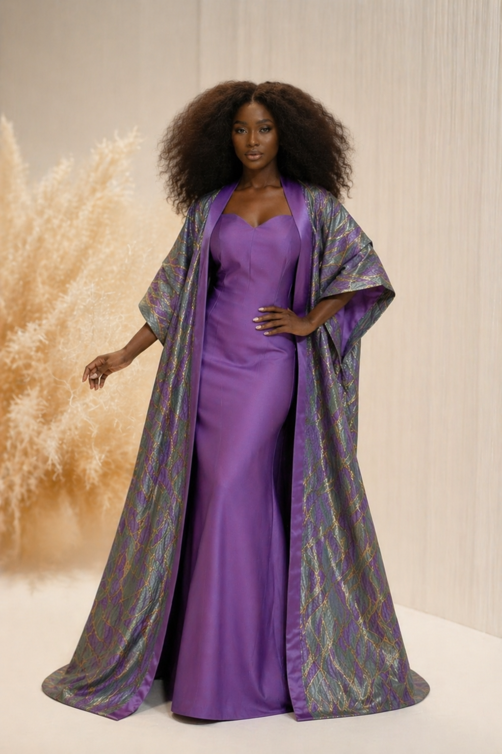 Leila Brocade Kimono Dress Set
