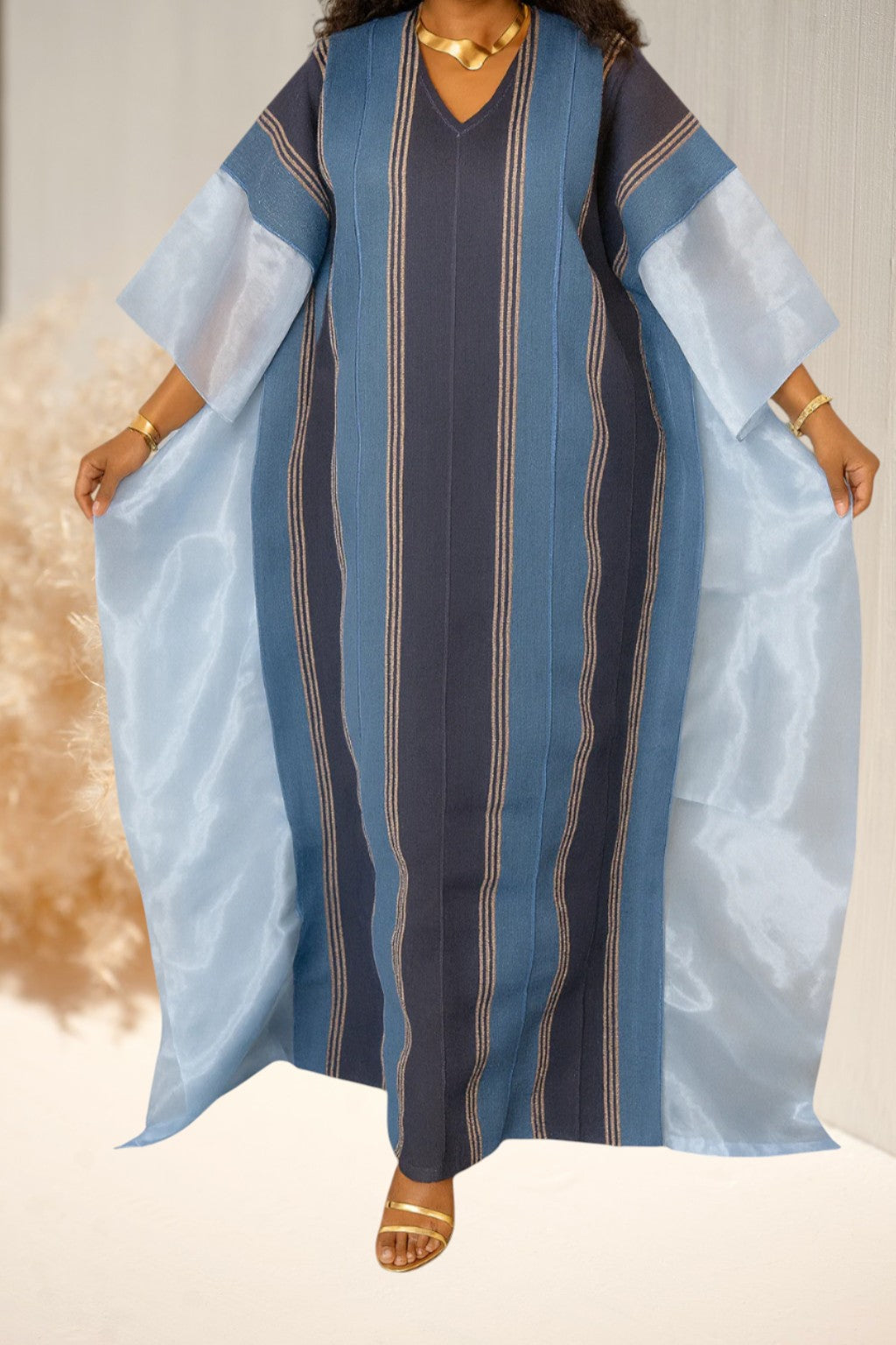 Abisola Asooke Boubou Dress - Blue